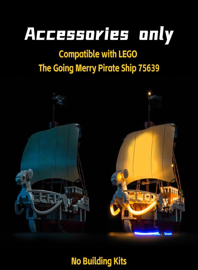 مصباح LED من BrickBling فقط، متوافق مع سفينة القراصنة Going Merry من Lego One Piece 75639 - باستثناء النموذج (إصدار RC) - Image 3